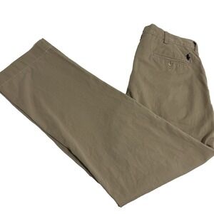 Polo Ralph Lauren Preston Pants Mens 34 x 31 Khaki Flat Front Chino Straight Leg